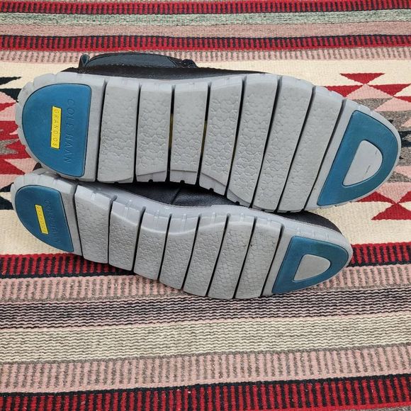 Cole Haan Black Leather Tall Boot Sz 13 Lace Up Lightweight Water Resistant - Picture 9 of 11